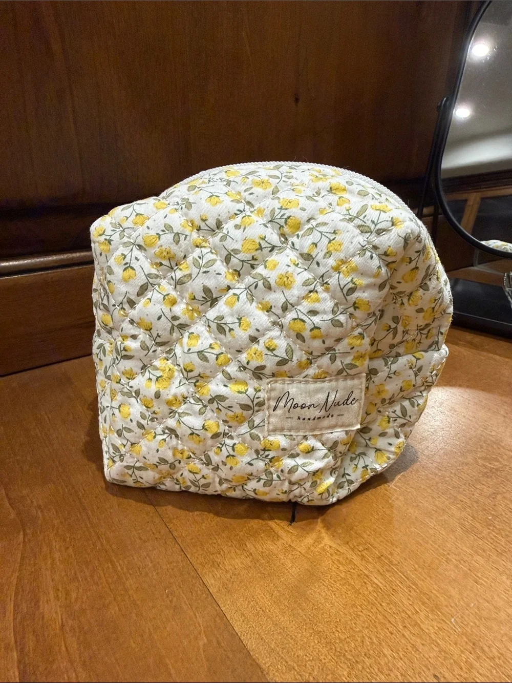 Moon Nude Quilted Cosmetic Pouch in Yellow Floral